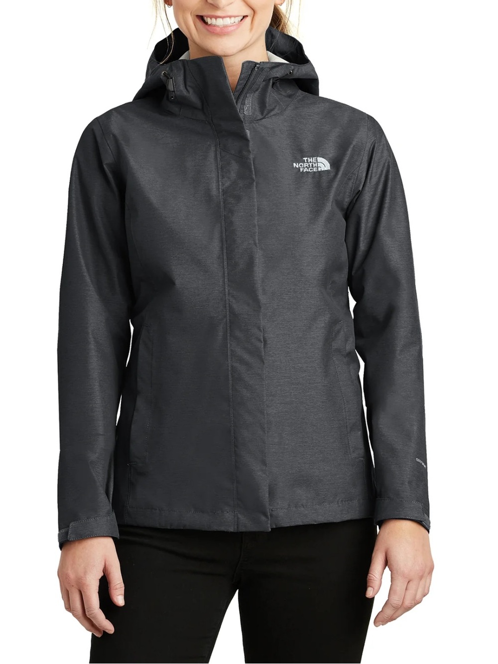 The North Face Women's DryVent Rain Jacket S Dark Grey Heather LG Logo Preppy